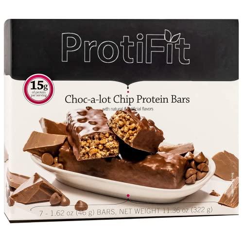PROTIFIT PROTIFIT - Low Calorie Choc-A-Lot Chip Protein Bar 2 Pack, High Protein, 15g Protein, Low Carb, Low Sugar, Ideal Protein Compatible, 7 Servings Per Box, (2 Pack)