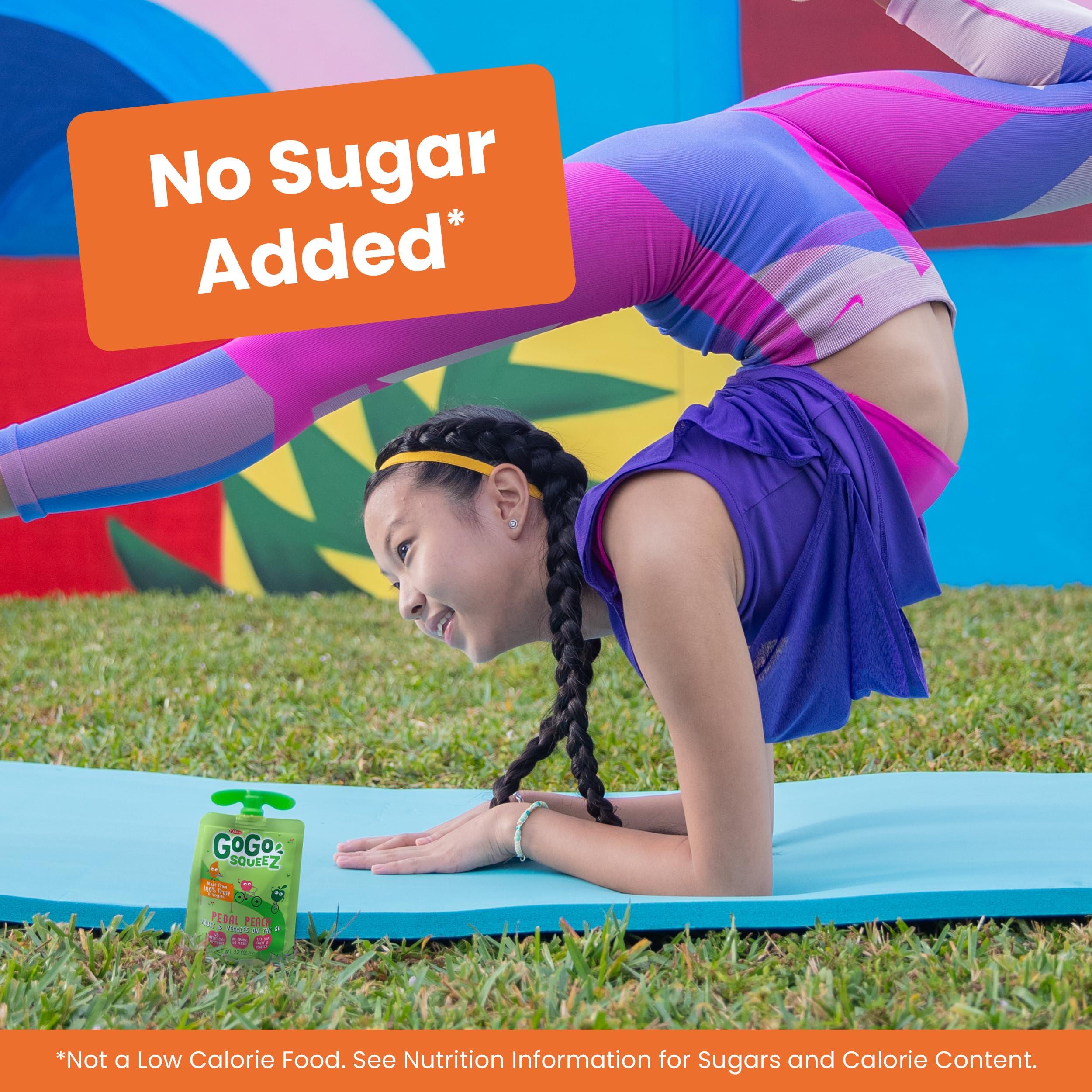 GoGo SqueeZ GoGo squeeZ Fruit & veggieZ Applesauce and Puree Variety Pack, Jurassic Pear, Roarrrr Berry & Prehistoric Peach, 3.2 oz (Pack of 20), Unsweetened Snacks for Kids, BPA Free Pouches