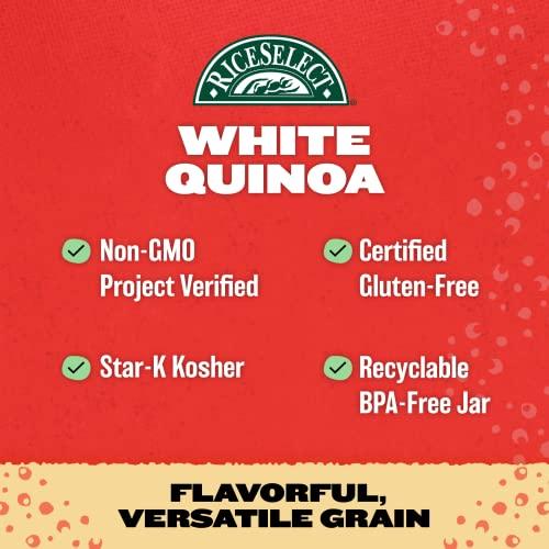 RiceSelect RiceSelect White Quinoa, Premium Gluten-Free Seed, Star-K Kosher, and Non-GMO Quinoa, 22-Ounce Jar