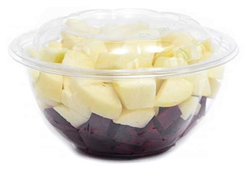 EcoQuality 28oz Clear Disposable Salad Bowls with Lids (10 Pack) - Clear Plastic Disposable Salad Containers for Lunch To-Go, Salads, Fruits, Airtight, Leak Proof, Fresh, Meal Prep | Rose Bowl Container (28oz)