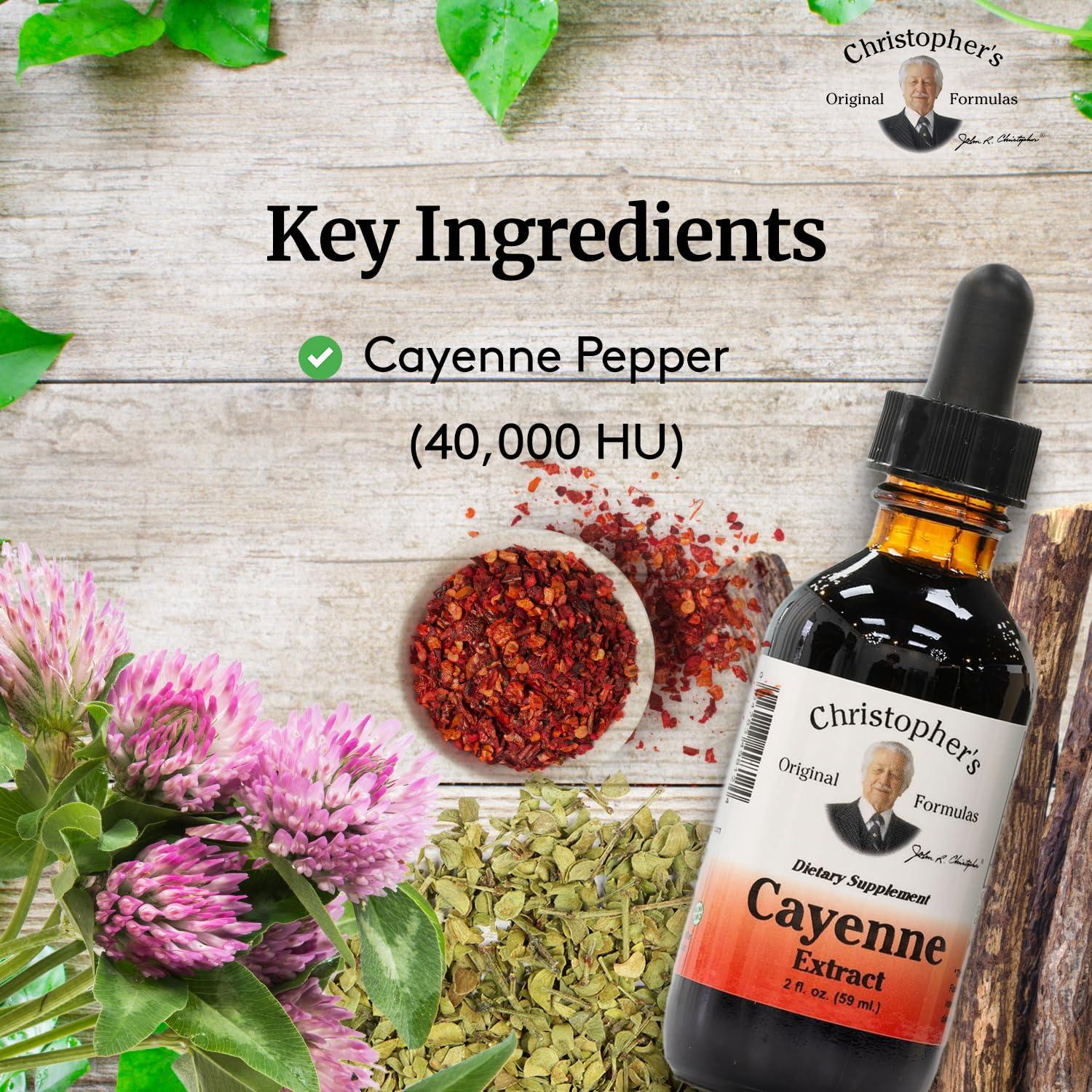 Dr. Christopher's Formulas Christopher\'s Original Formulas Cayenne Extract - 2 fl oz Liquid | Premium Herbal Supplement for Wellness