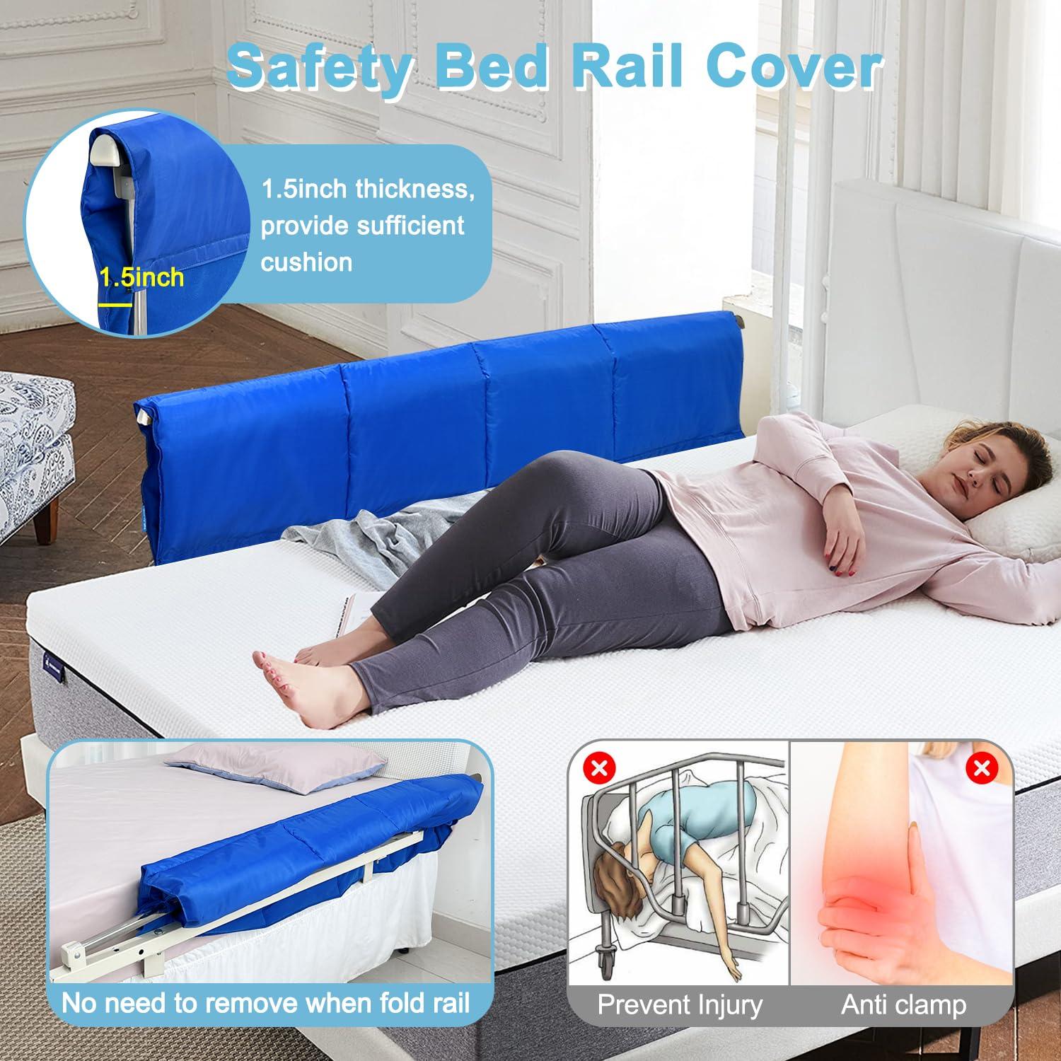 NEAUDE NEAUDE Bed Rail Covers for Hospital Bed Bumper Pads Medical Foam Padding Bumpers Bedside Pad for Elderly Adults Seniors Bed Side Protection Safety Rail Guard Bedrail Bumper(48"x12")