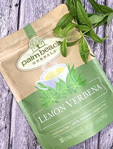 Palm Beach Medicinal herbs Lemon Verbena Tea - Pure Herbal Tea Series by Palm Beach Herbals (30ct) [Packaging May Vary]