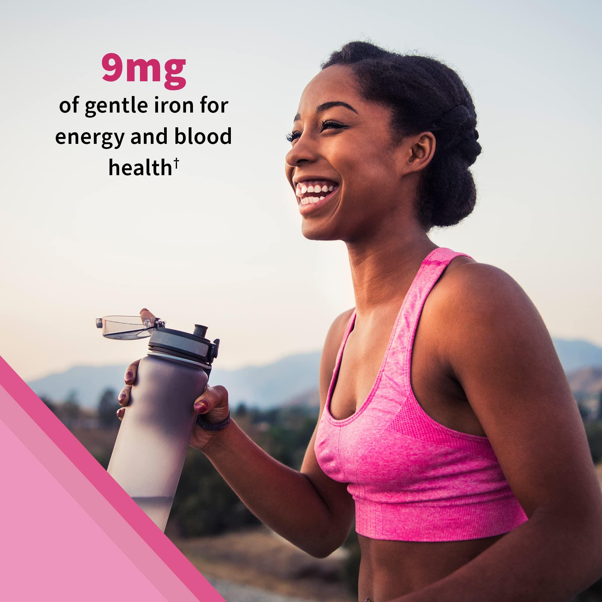 Garden of Life Womens Multivitamin Gummy with Iron: Folate, Biotin, D3 & B12 for Hair, Skin & Nails + Probiotics for Immune Health & Digestion, Vitamin Code, Non-GMO, Gluten-Free, 90 Cherry Gummies, 30 Day Supply