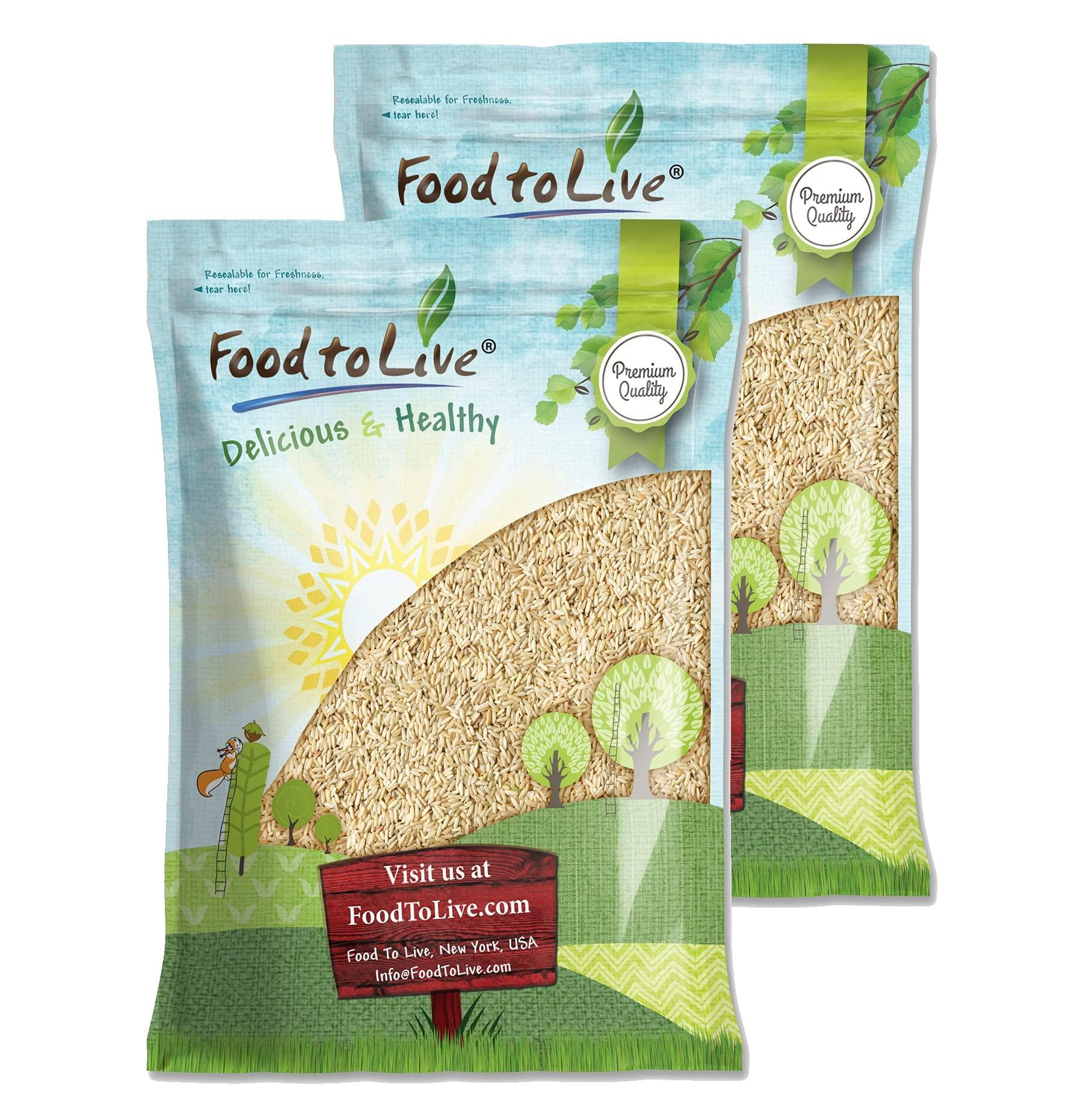 Food to Live Food to Live Jasmine Brown Rice, 24 Pounds Whole-Grain and Long-Grain Thai Rice, Vegan, Kosher, Bulk. Higher in Fiber than White Jasmine Rice. Great as Side Dish