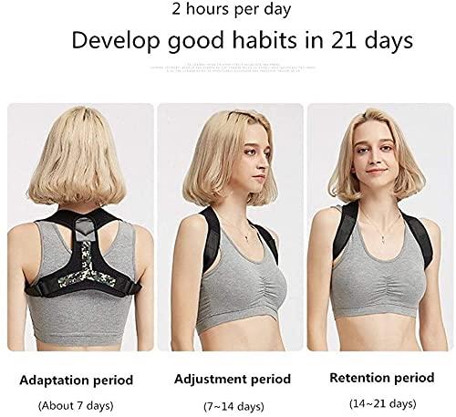 SJHY SJHY Posture Corrector Men Women Brace Shoulder Back Support Belt Medical Clavicle Therapy Lumbar Posture Correction Back Posture (Color : Black)