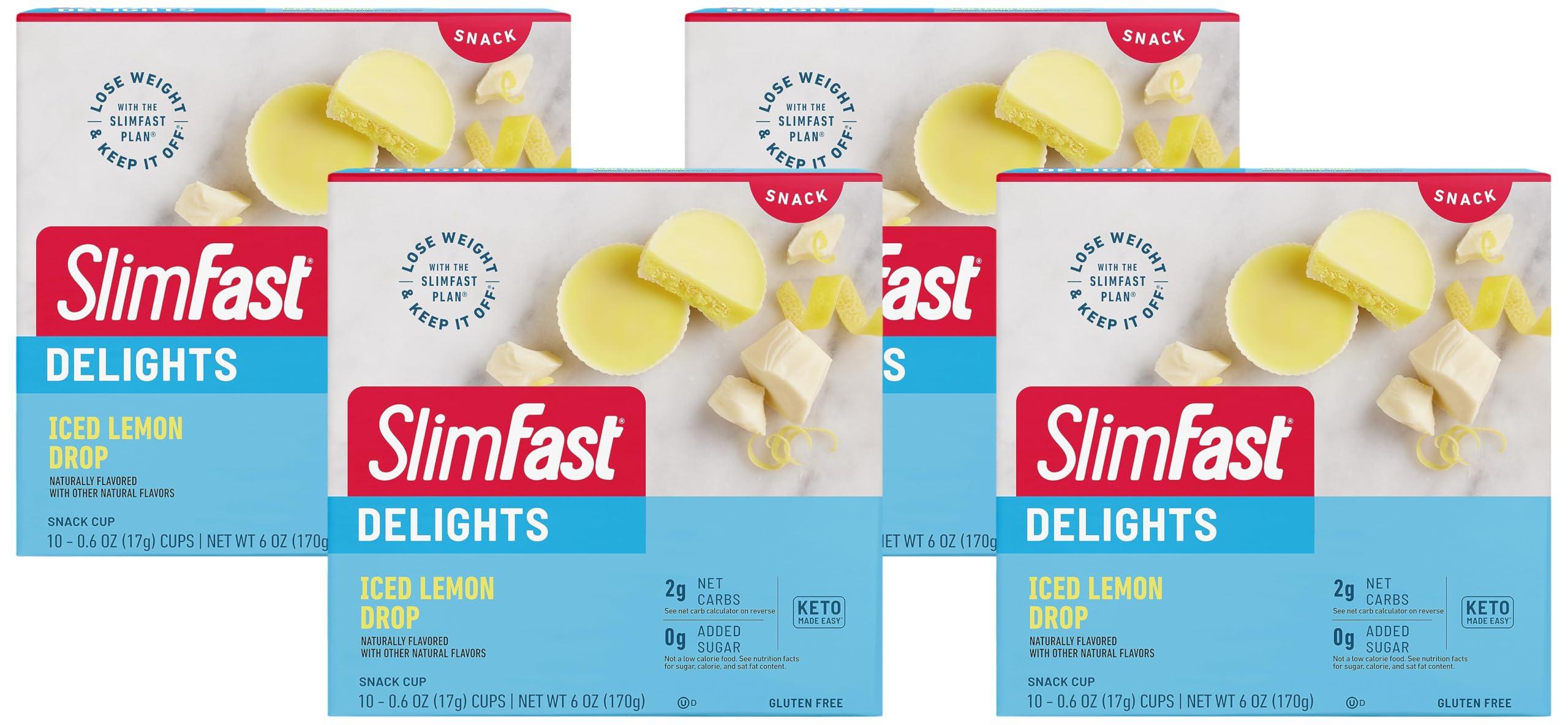 SlimFast SlimFast Delights Iced Lemon Drop Snack Cup, 10 Count (Pack of 4)