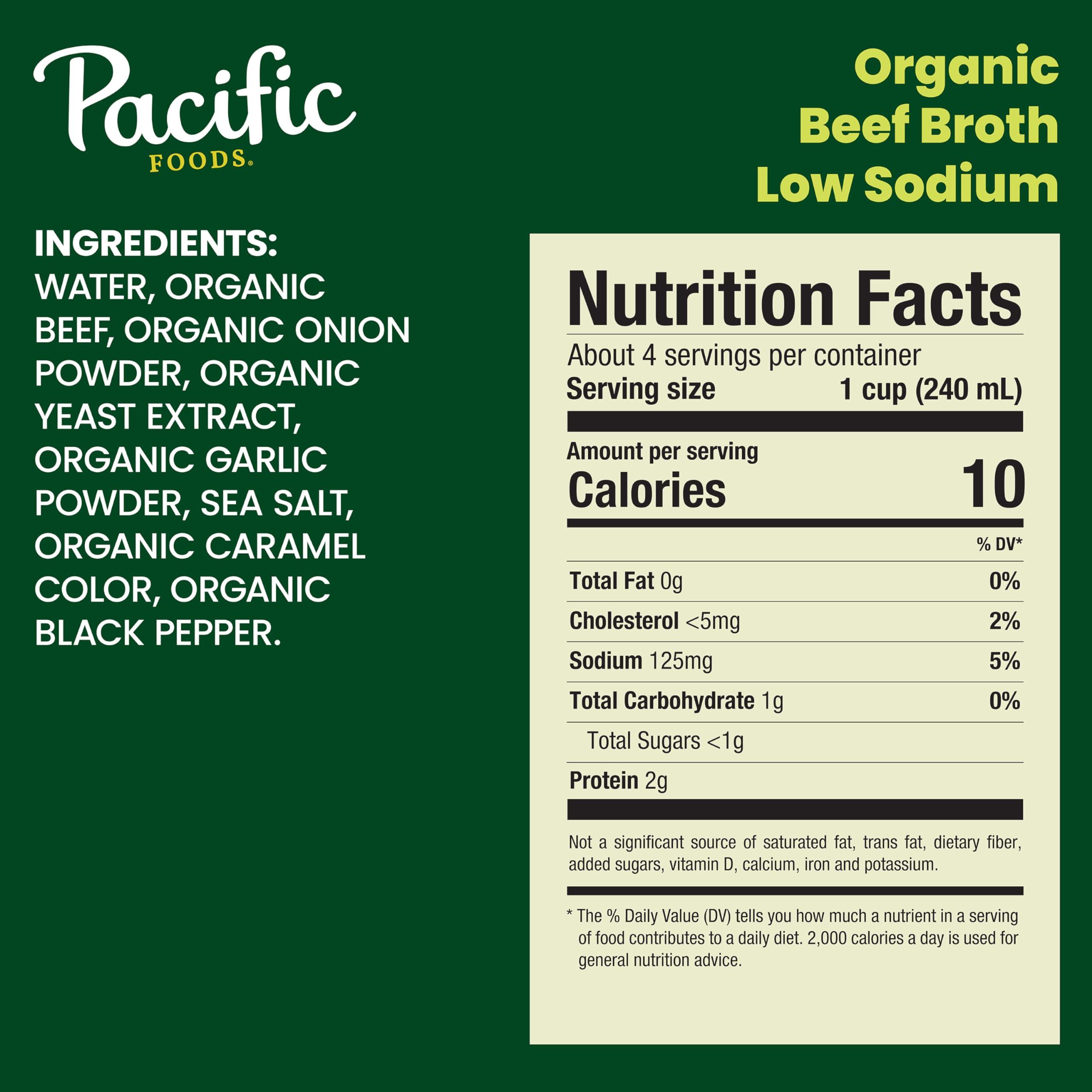 Pacific Foods Pacific Foods Low Sodium Organic Beef Broth, 32 oz Carton