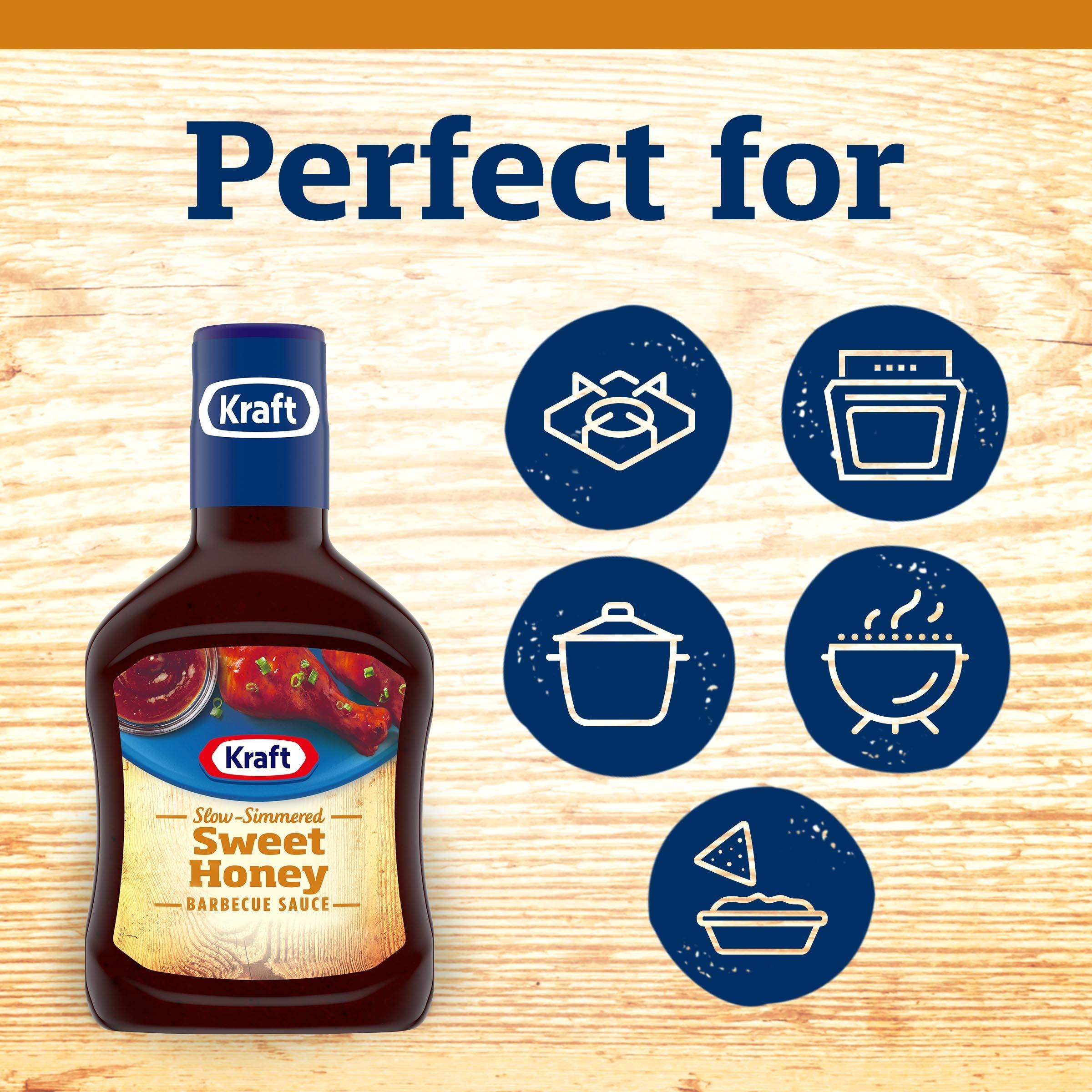 Kraft Kraft Slow Simmered Sweet Honey Barbecue Sauce (18 oz Bottle) (Pack of 3)