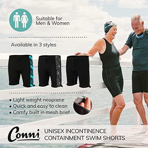 CONNI Conni Adult Containment Swim Short for Incontinence, Great Comfort and Protection, Black, X-Large