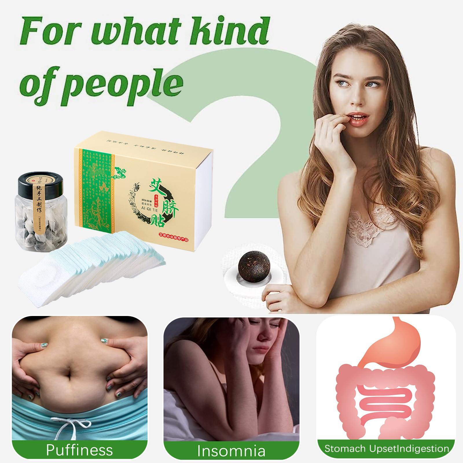 BENJEN Mugwort Belly Patch,30Pcs Natural Wormwood Essence Pills and 30Pcs Belly Sticker, Moxa Hot Moxibustion Navel Wormwood Sticker (30)
