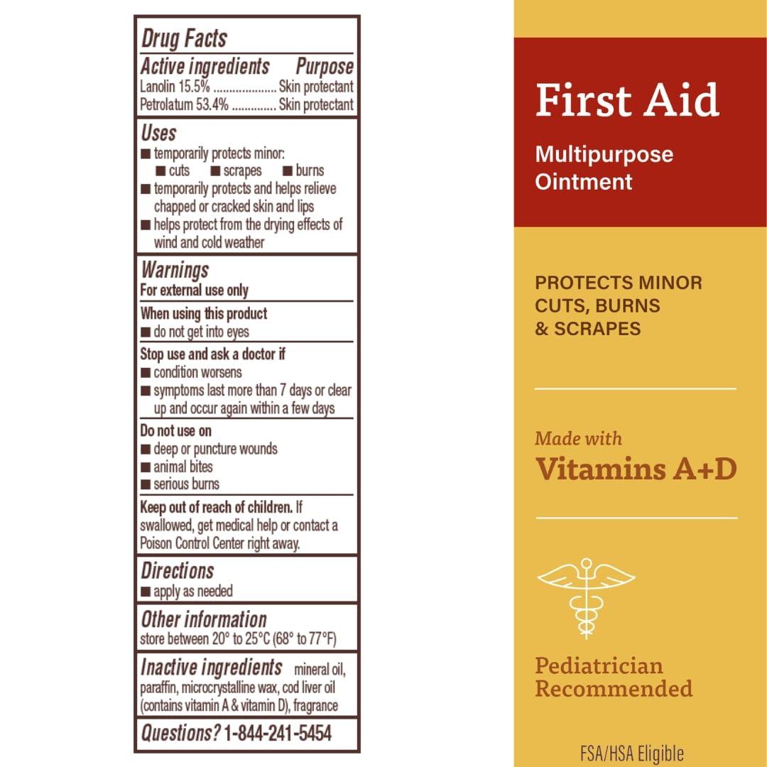 A+D A+D First Aid Ointment, Multipurpose Dry Skin Moisturizer and Skin Protectant, 1.5 Oz (Pack of 3)