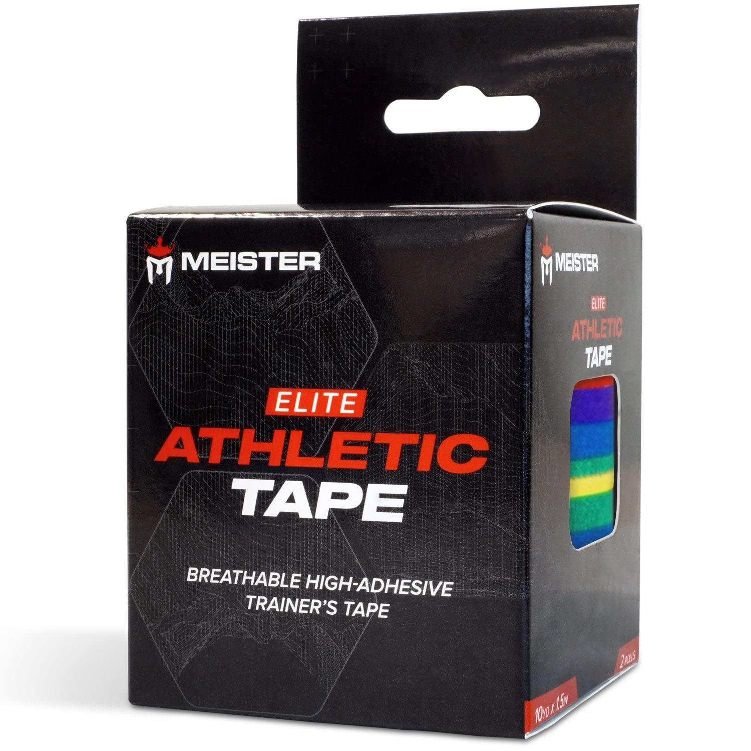 Meister Meister Elite Athletic Tape - Breathable High-Adhesive Trainer\'s Tape - 2 Roll Pack - Pride Flag
