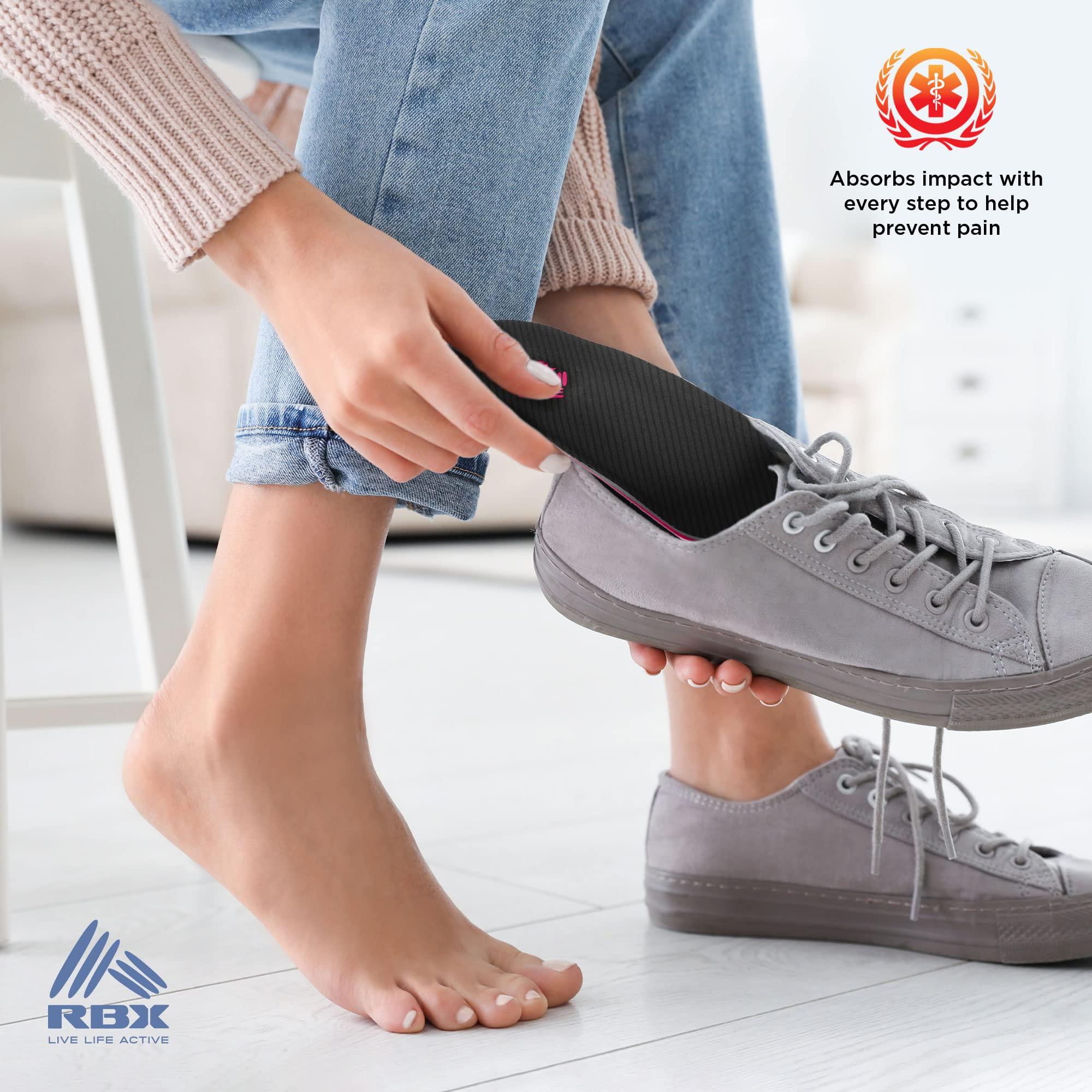 RBX RBX Massaging Sport Gel All Day Comfort Insoles, Full Length (Women, 6-10, Pink)