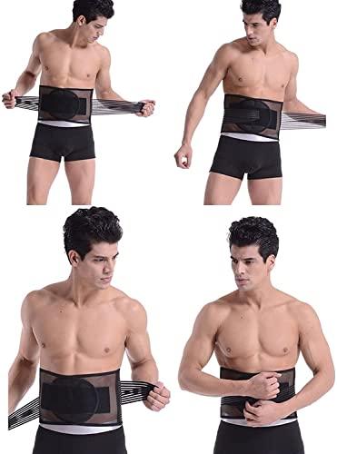 REROM lumbar support belt Men Women Lower Lumbar Waist Support, Pain Relief Herniated Disc Scoliosis Sciatica Posture Corrector Heavy Workout Belt Back Braces (Size : Large)