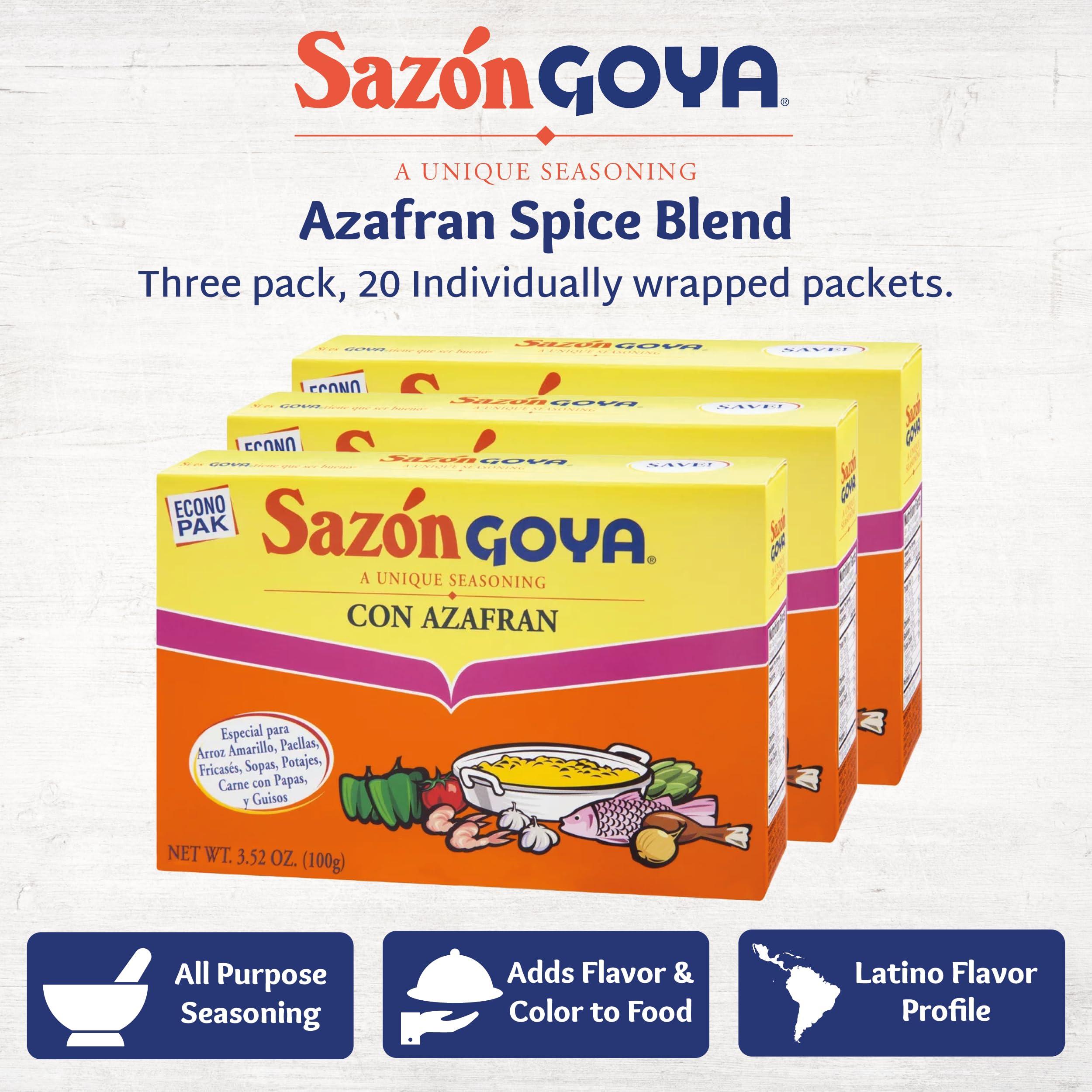 Goya Goya Foods Sazón Seasoning With Azafran 3.52 Ounce (Pack of 3)