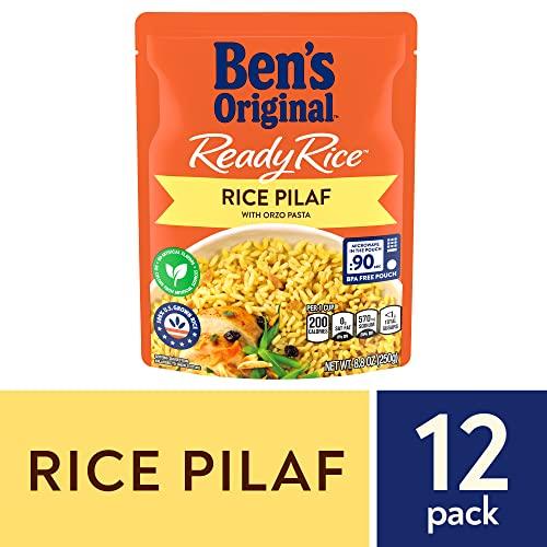 BEN'S ORIGINAL BEN'S ORIGINAL Ready Rice Rice Pilaf Flavored Rice, Easy Dinner Side, 8.8 oz Pouch (Pack of 12)