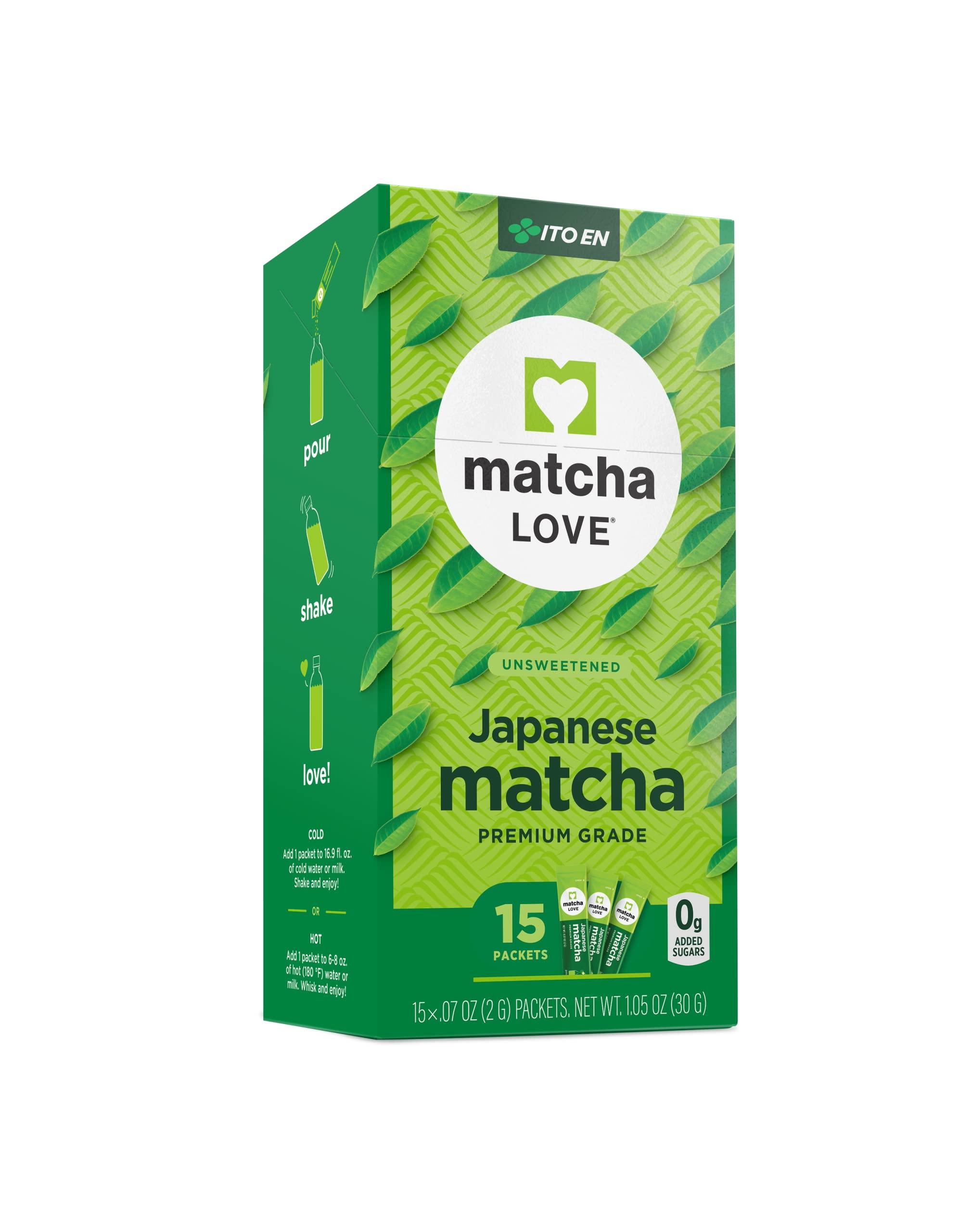 matcha LOVE Matcha Love Japanese Matcha Unsweetened Green Tea Powder, 15 Single Serve Packets, 1.05 Ounces