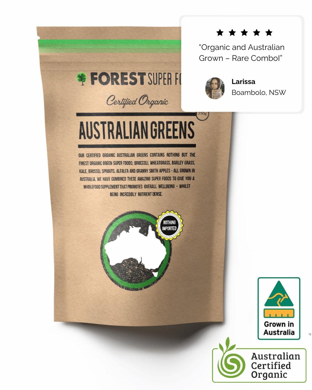 Forest Super Foods Certified Organic Australian Greens Whole Food Blend | 7 Incredible Whole Foods | No fillers or additives