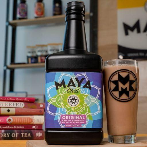 Maya Tea Maya Chai Tea Concentrate, Original, Heritage Recipe, Black Tea and Classic Spices, 64 Fl Oz (Pack of 1)
