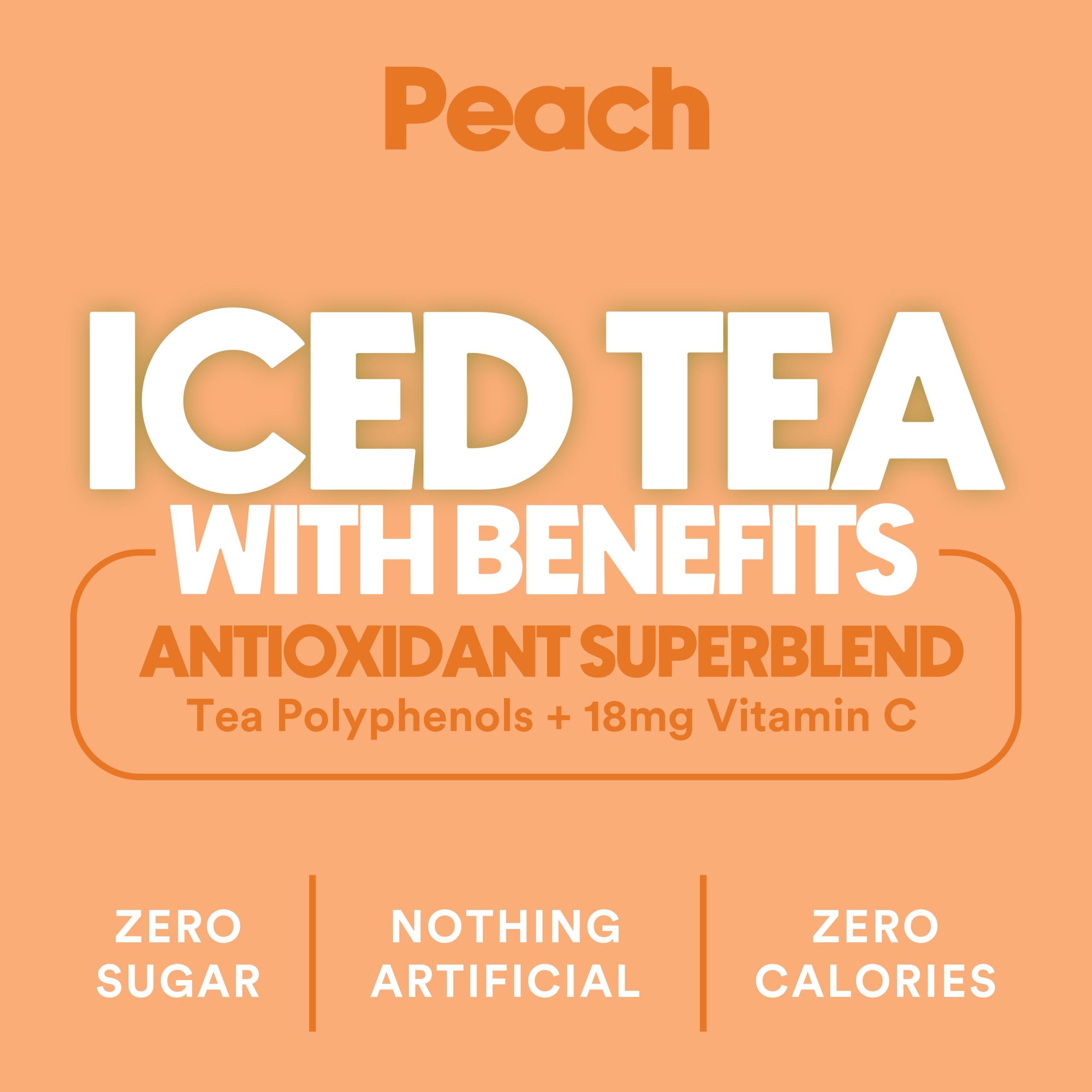 The Ryl Co Ryl Iced Tea, Peach, Antioxidant Superblend, Zero Sugar, Low Carb, Zero Calorie Iced Tea, 16.0 Fl Oz (12-Pack)