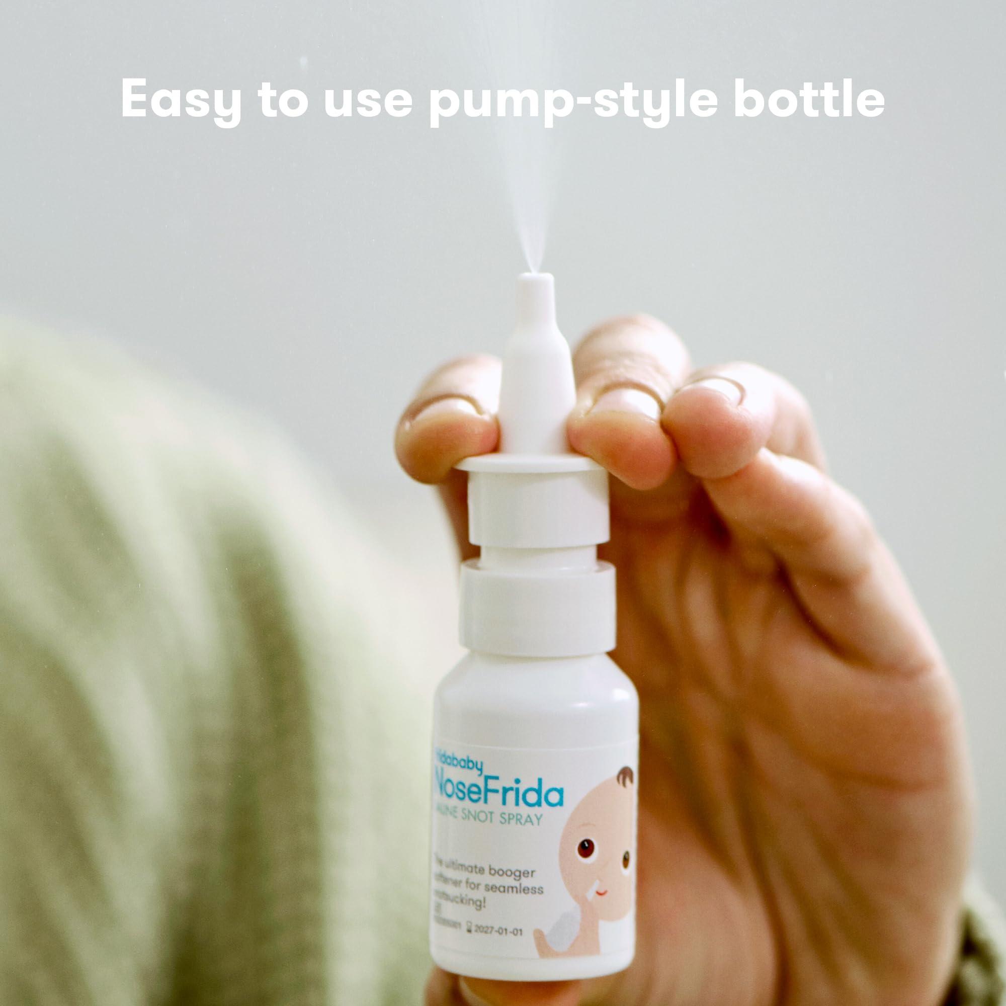 Frida Baby Frida Baby NoseFrida Saline Mist Spray, Baby Saline Nasal Spray, Nasal Spray Decongestant to Soften Nasal Passages, Baby Saline Spray for Congestion Relief, 0.68 fl.oz.