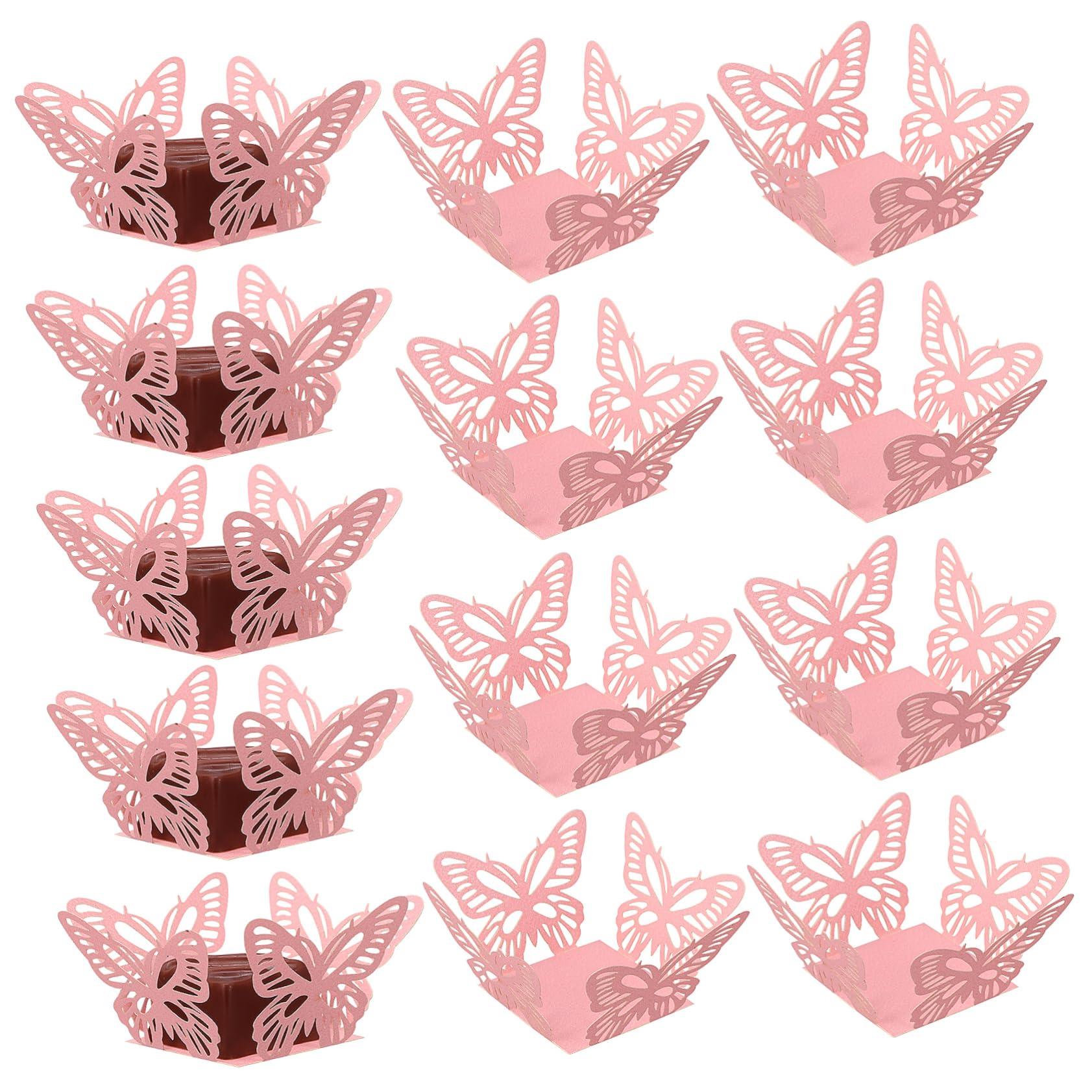 STOBAZA STOBAZA 50 Pcs Boxes Small Cases banquet Container decorate chocolate box Wedding Supplies wedding paper tray pink Banquet Party Cases chocolate Candy box