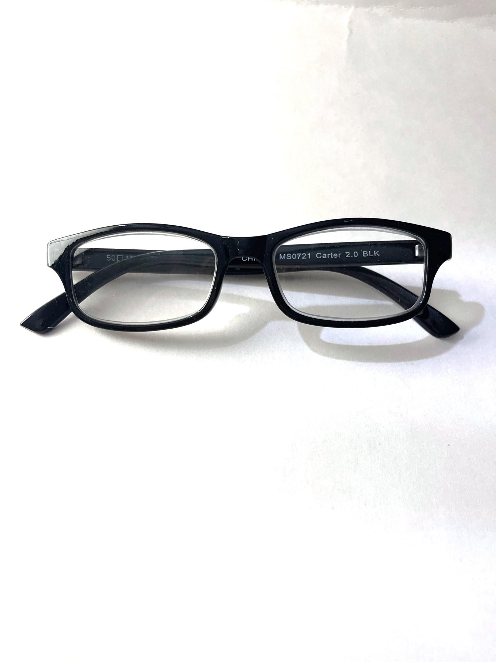 Foster Grant Foster Grant Reading glasses, rectangular, Carter black trendy +2.50.
