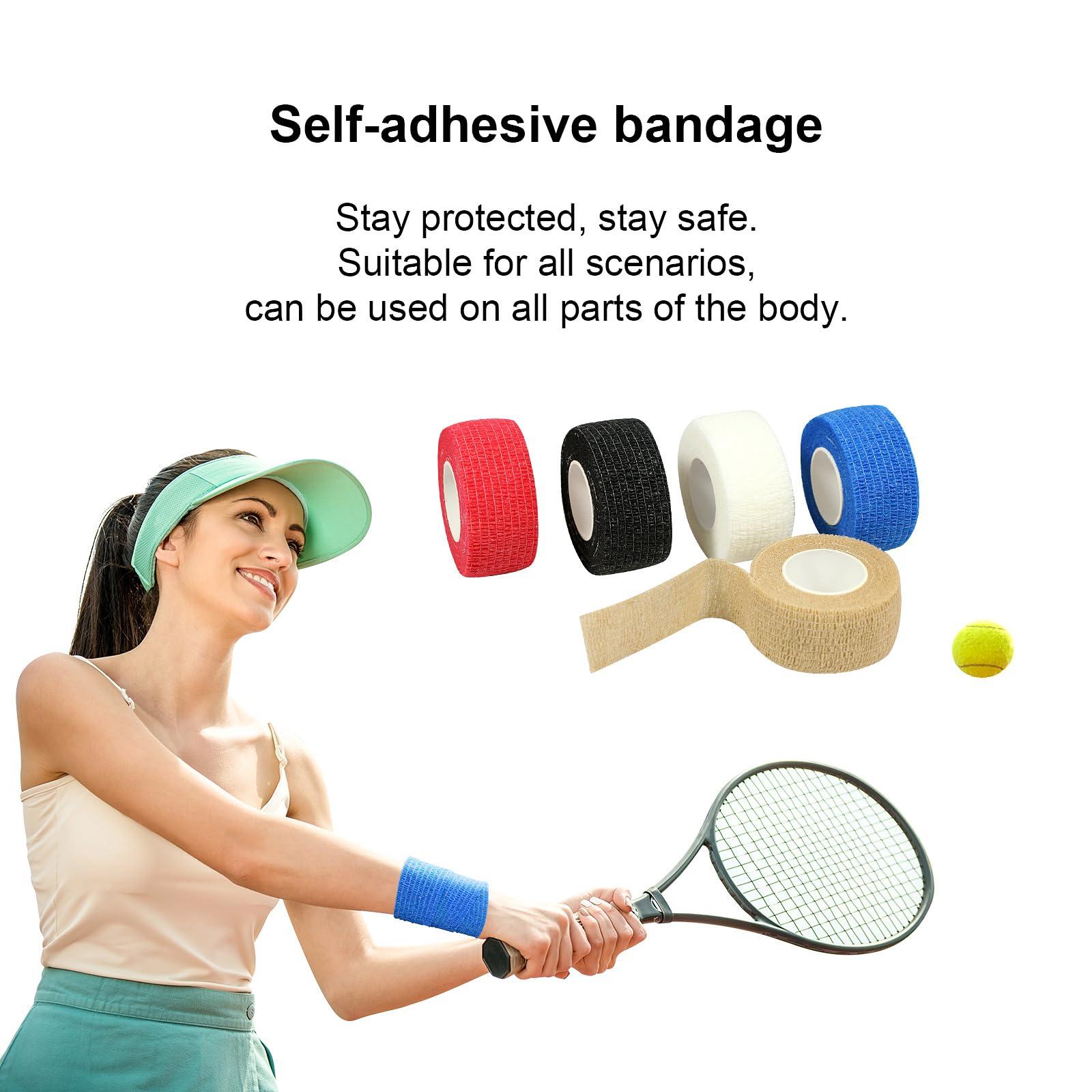 GooGou GooGou Self Adhesive Wrap Bandage Cohesive Bandage Breathable Self Adherent Wrap for Sprain Swelling and Soreness on Wrist and Ankle 10PCS 1 in X 14.7 ft (Green)