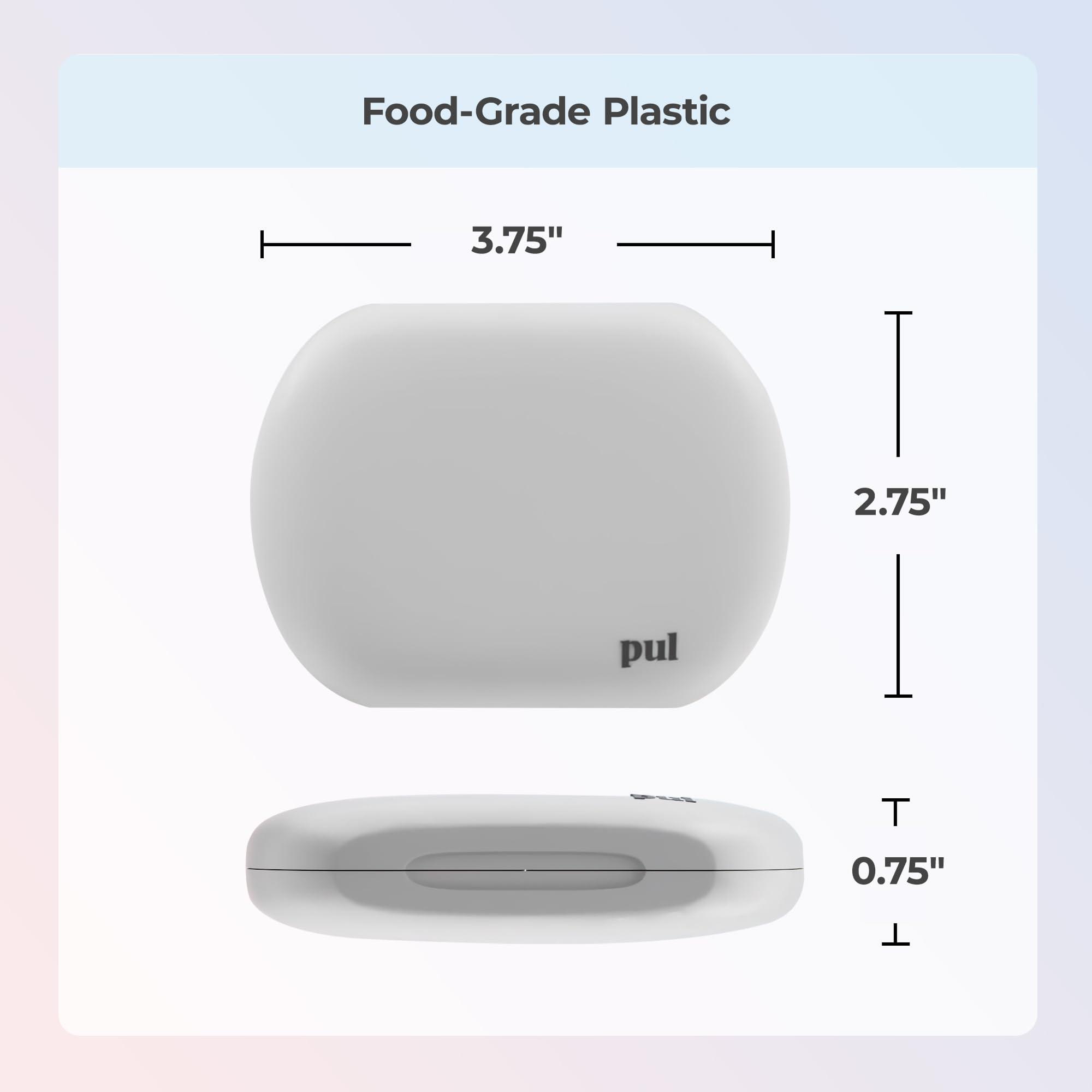 The Pultool PUL Clear Aligner & Retainer Case Compatible with Invisalign, Pul Tool, Retainers, Dentures, Mouthguards, Nightguards, & Floss Picks - Secure Magnetic Closure for Slim, Sleek Durable Design (Gray)
