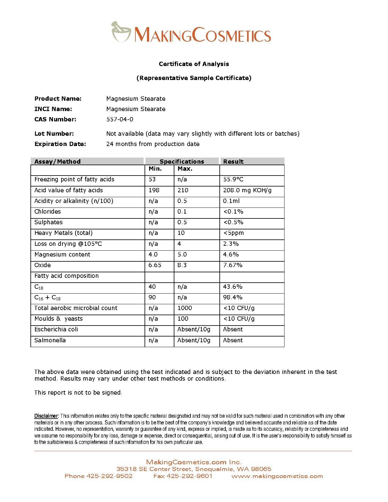 MakingCosmetics MakingCosmetics - Magnesium Stearate - 4.4oz / 125g - Cosmetic Ingredient