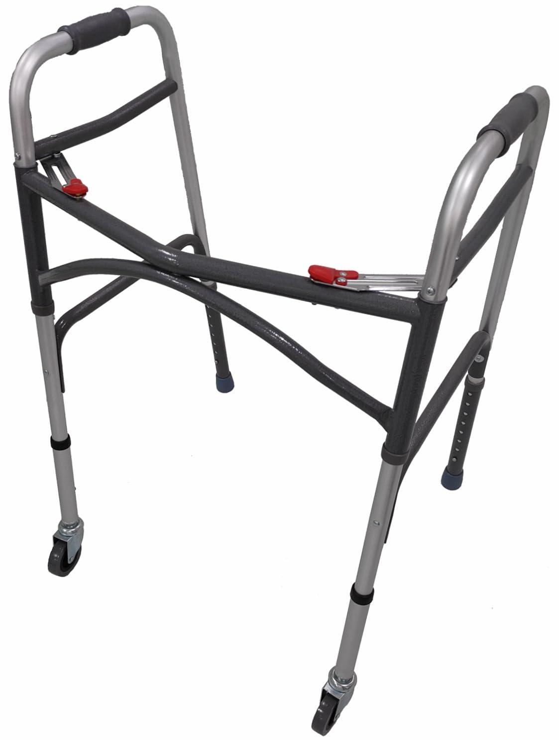 weilai Walker Wheels, Swivel Universal Walker Caster Wheel with 5 Height Adjustable, Replacement Feet Parts Rollator Accessories (Pack of 2)