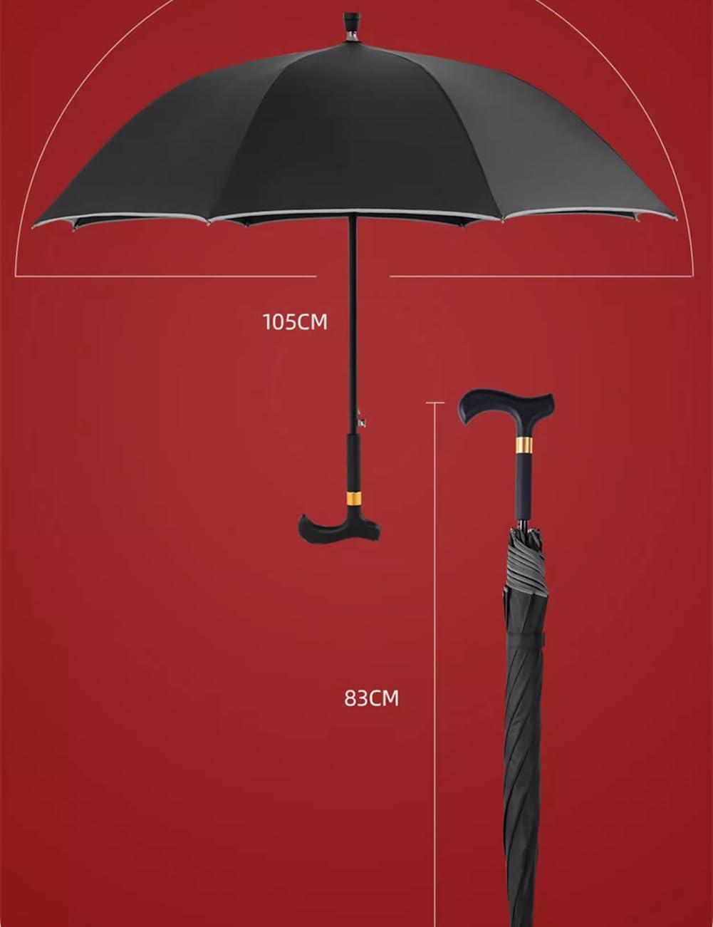 AVIITI AVIITI Outdoors Walking Cane Umbrella, Non Slip City-Safewalking Windproof Stick Umbrella, Tourism Multifunction Crutch Umbrella Men Women,B,83cm/32.6inch