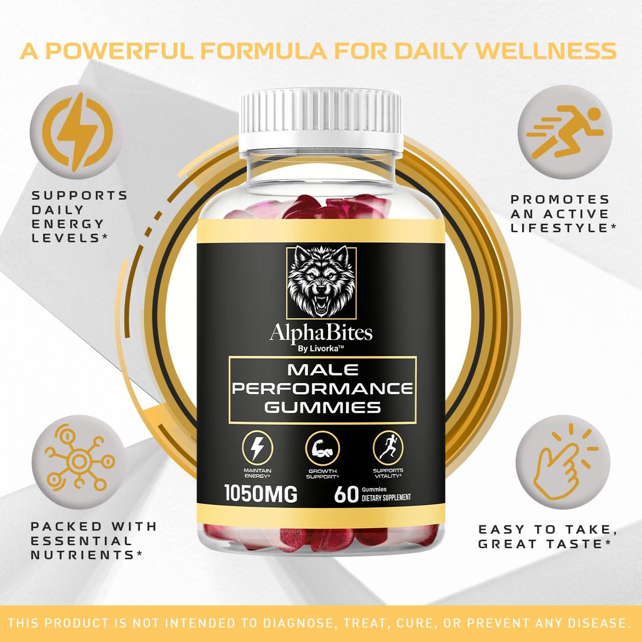 LIVORKA (3 Pack) Alpha Bites - Alpha Bites Gummies, Alpha Bites for Men, AlphaBites, AlphaBites Gummies, Alpha Bites Gummies for Men, AlphaBites for Men Gummy, AlphaBites Reviews, 180 Gummies for 3 Months