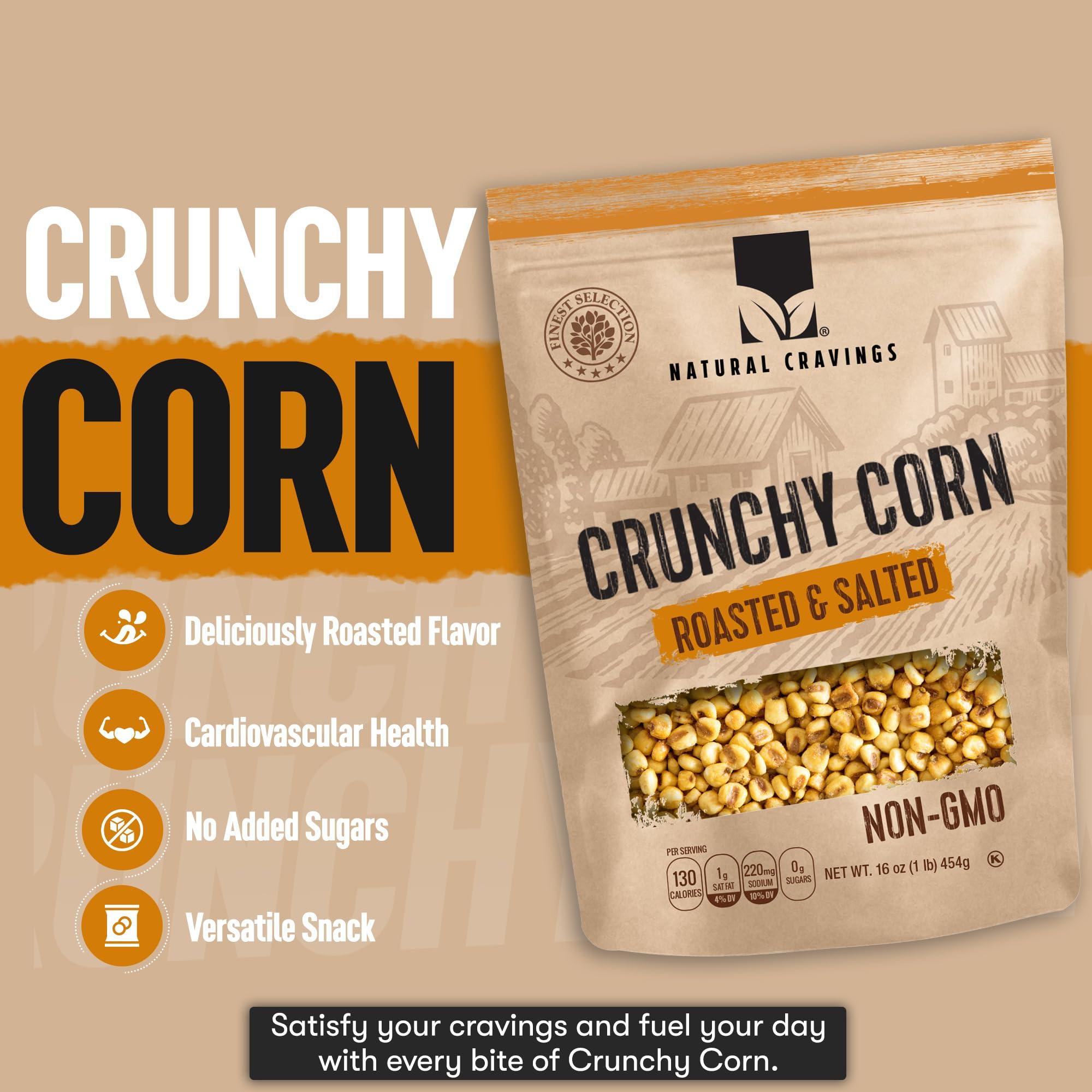 Natural Cravings Natural Craving Toastad Corn Nuts, Roasted & Salted Original Flavor, Non-GMO (All Natural Ingredients) Guilt-Free snacking Toasted Corn Kernels in Reseable Bag - Crunchy Snack (Corn Nuts x2)