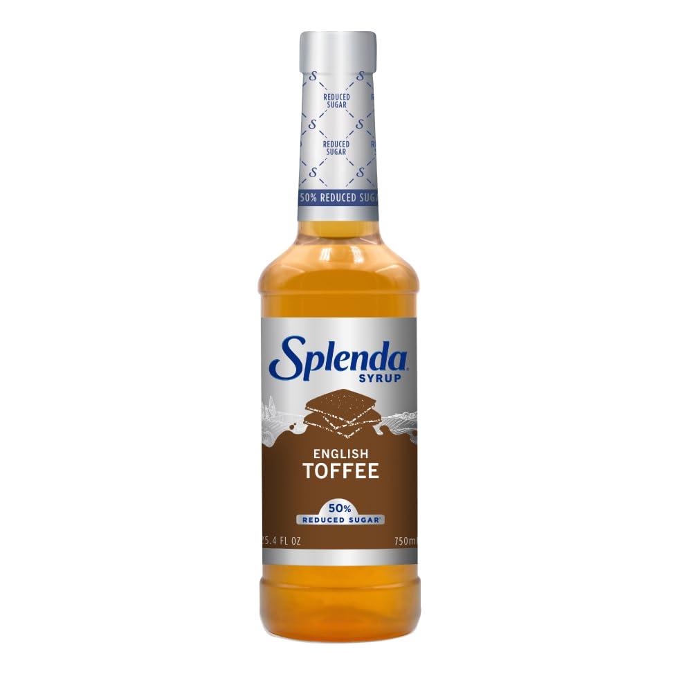 SPLENDA Splenda Coffee Syrup, English Toffee, Reduced Sugar, Flavored Liquid Syrups for Drinks, 750 ml Bottle