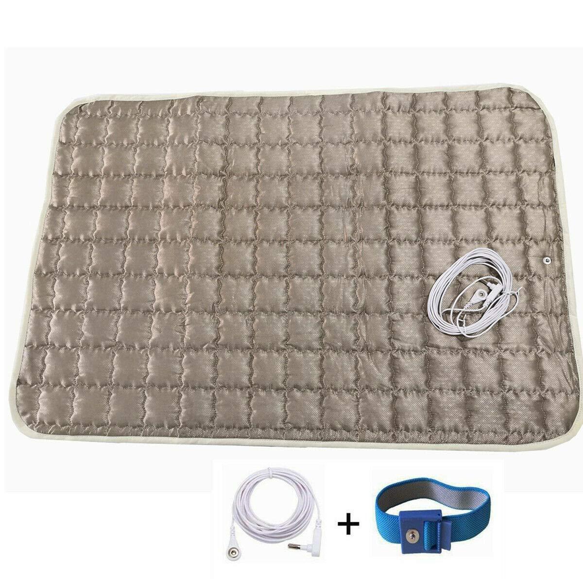 Amerthing Amerthing Grounding Mats - Upgraded Healthy Conductive Energy Pads to Earth for Bed and Seats to Sleep Better and Recovery, 100% Silver Fiber Indoor and Portable Relax Blanket.