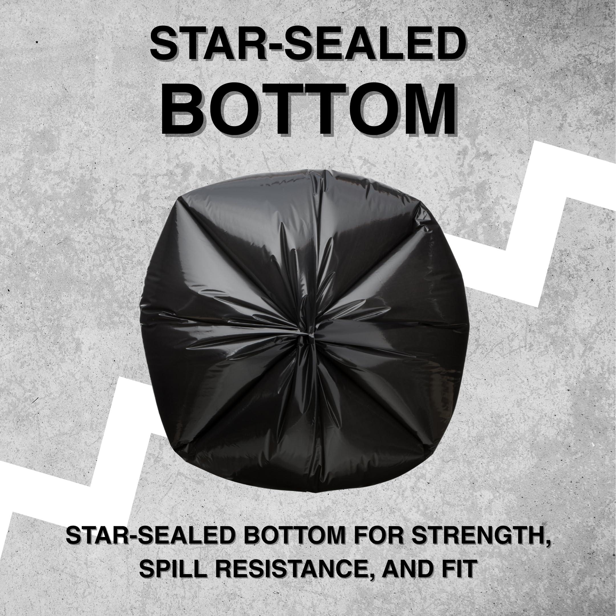 Top Knot Bags Top Knot Bags 33 Gallon Garbage Trash Bag 33X39\" 1.2 Mil Black 150 Count Can Liner Bulk 30 Gallon 31 Gallon 32 Gallon 34 Gallon 35 Gallon Made in USA