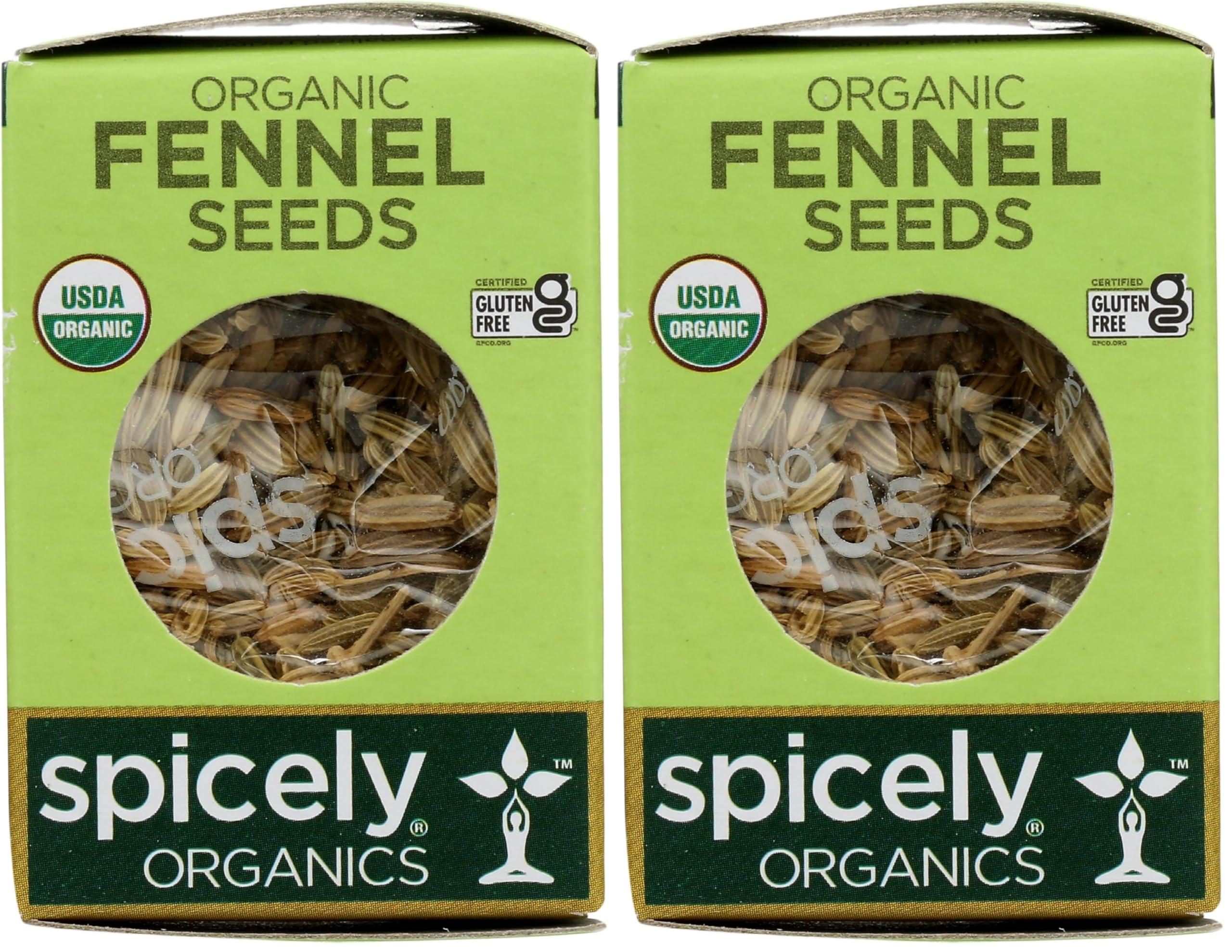 Spicely Organics Spicely Organic Fennel Seeds 0.3 Oz Certified Gluten Free (Pack of 2)