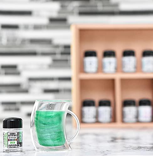 Signature Drink Lab Edible Glitter for Drinks • Shiny Glitter, Shimmer Beverage Dust for Cocktails, Beer, Wine and More - Color Series Green - 25 gram