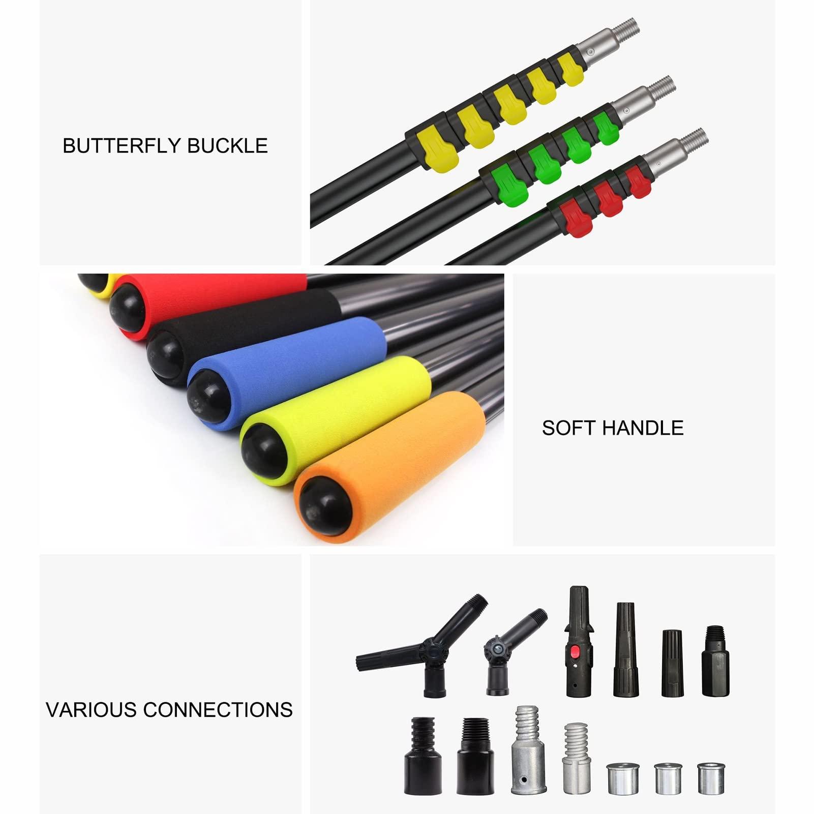 AoForce Easy flip-Tab Lock Mechanism Telescopic Pole, 2M-to-10.8M Telescopic Extension Pole, Lightweight Sturdy Aluminum Telescoping Pole, Cleaning, Trimming, Decorating Extension Pole (Color : Yellow, Size