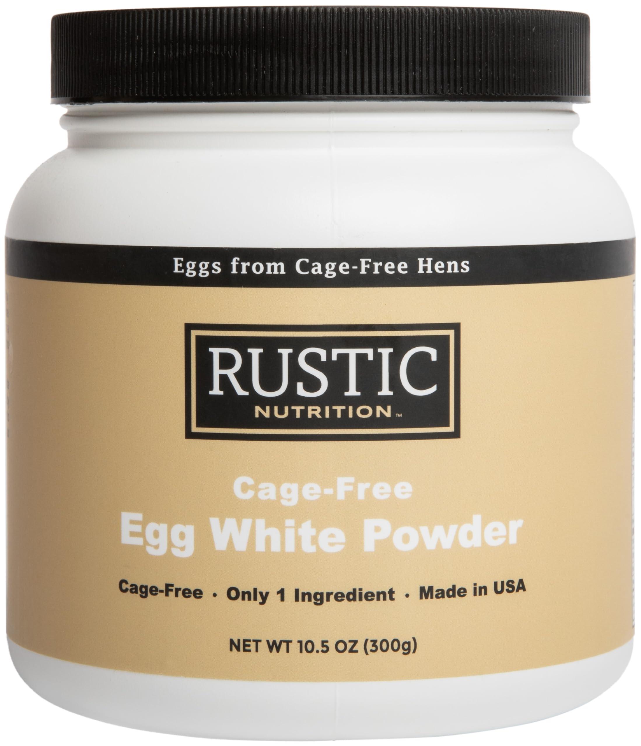 Rustic Nutrition Rustic Nutrition, Cage-Free Egg White Protein Powder, Made in USA from Humanely-Raised Cage-Free Eggs, Only 1 Ingredient, Dried Egg Whites (Unflavored, 10.5 Oz)