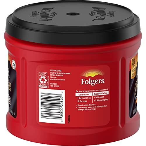 Folgers Folgers Black Silk Coffee, Dark Roast, 24.2 Ounces Per Canister