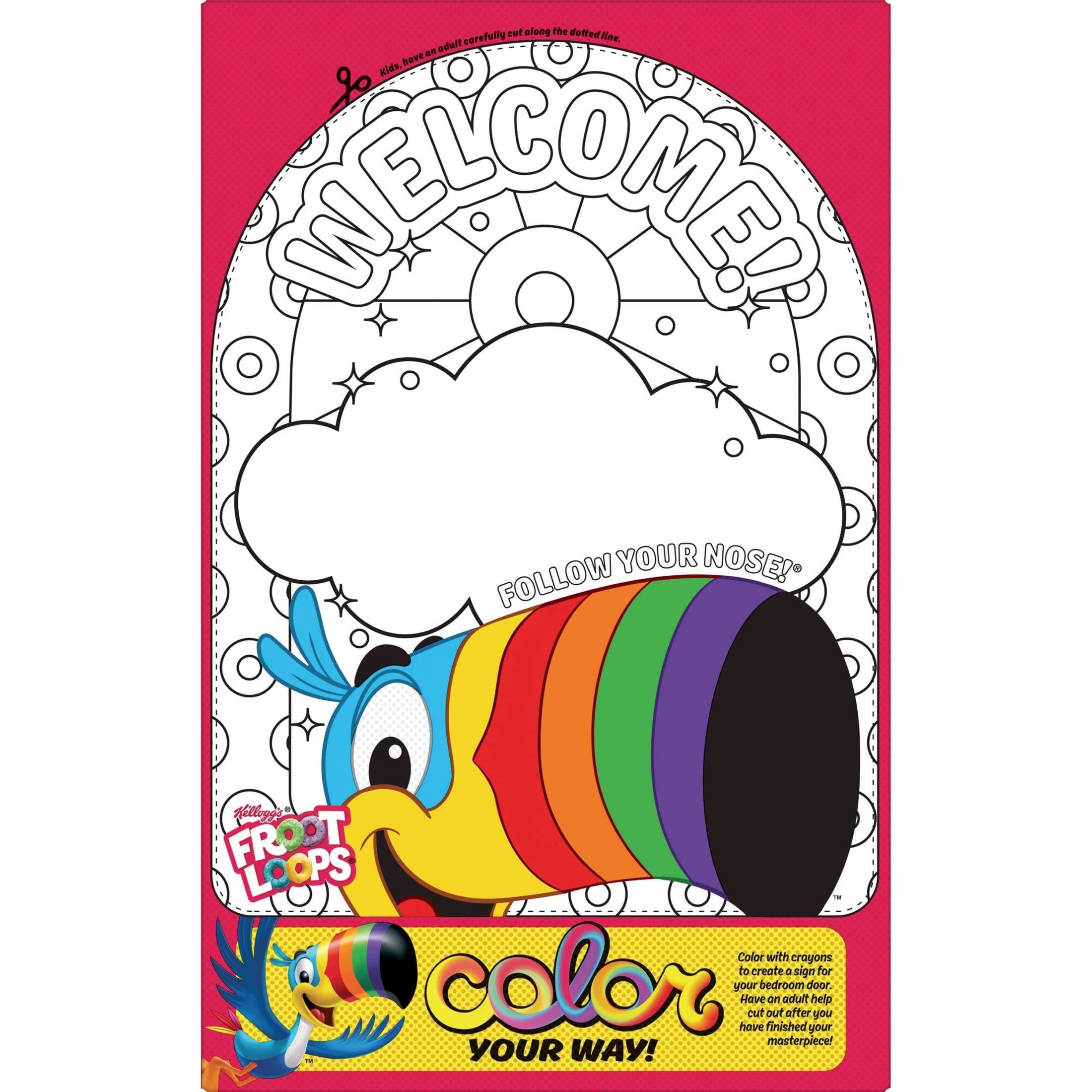 Froot Loops Froot Loops Breakfast Cereal, Fruit Flavored, Breakfast Snacks with Vitamin C, Large Size, Original, 14.7oz Box (1 Box)