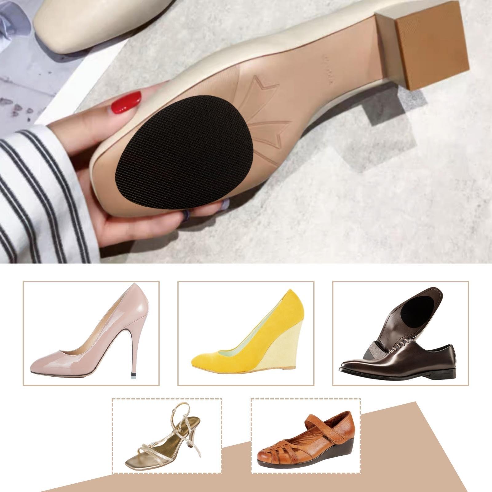 EACOZY Non-Slip Shoe Pads, Shoe Sole Protectors for Bottom of Shoes, 6PCS Anti-Slip Soles for Shoes, Self-Adhesive, Black