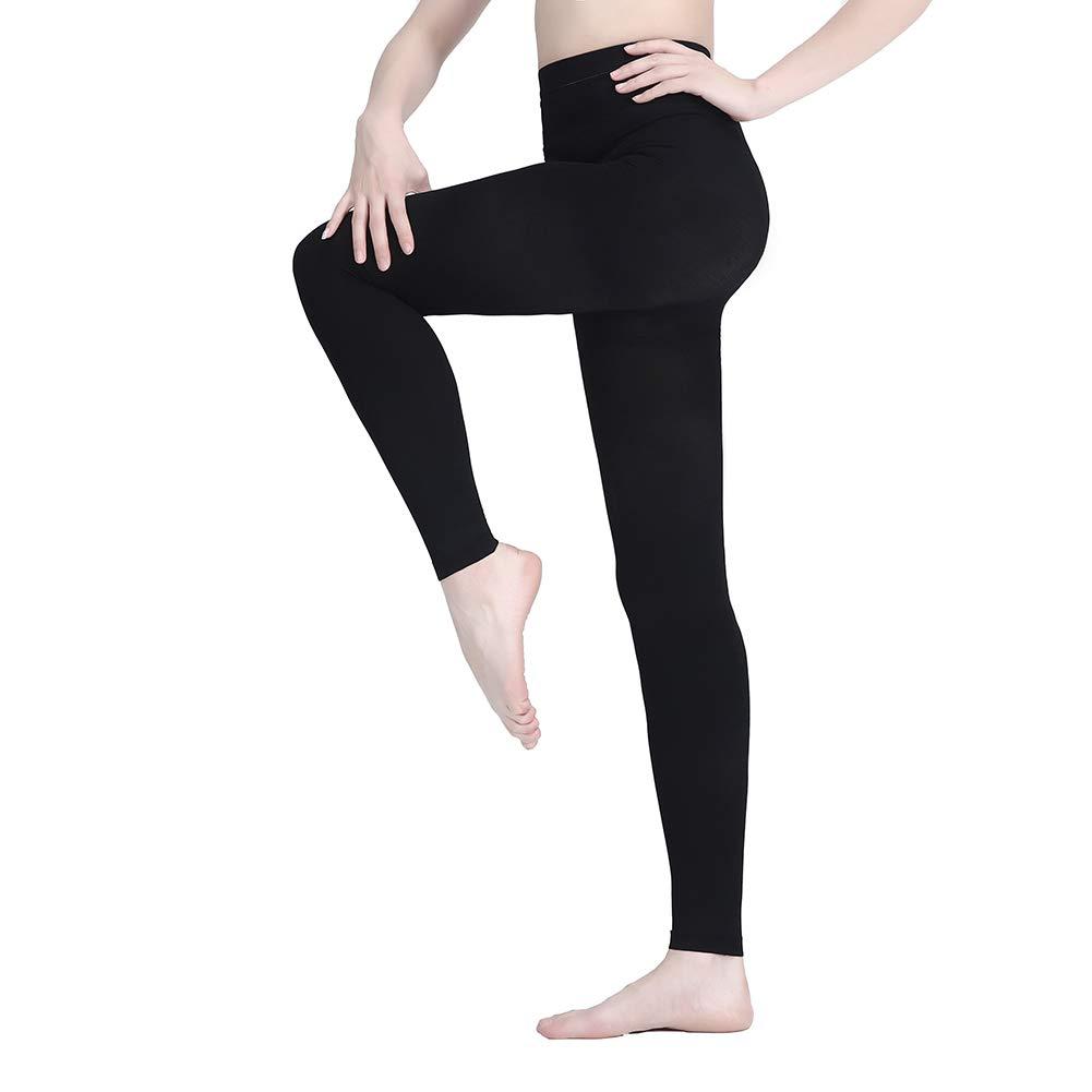 AMZAM AMZAM Medical Compression Pantyhose for Women & Men, 15-20 mmHg Graduated Compression Leggings, Opaque Footless Waist High Compression Stockings for Edema, Varicose Veins, Post Surgery, Black 3XL