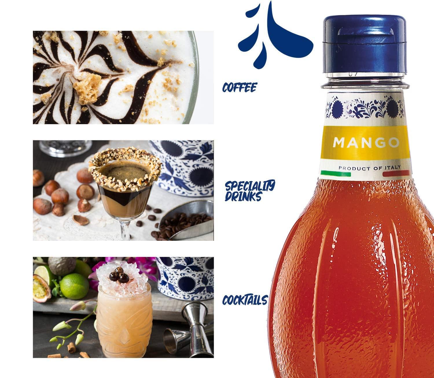 Fabbri Fabbri Flavoring Syrup, Mango, Made in Italy, 33.8 Ounce (1 Liter)