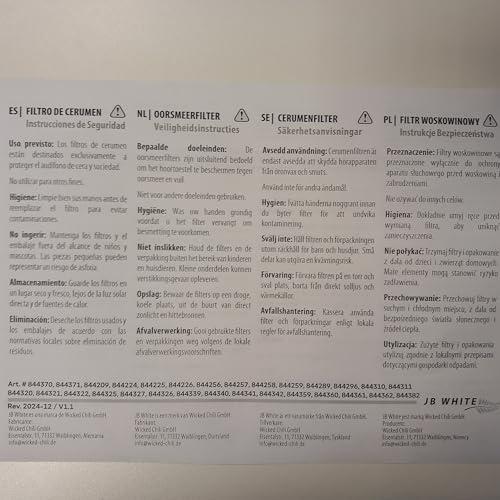 JB WHITE JB White 8 Wax Filters for Hearing Aids compatible with Phonak Cerustop Wax Guards | Widex Nanocare | Oticon ProWax MiniFit | Siemens Signia 3.0 | Resound | Hearing Aid Replacement Filter (8pcs 1.3mm)