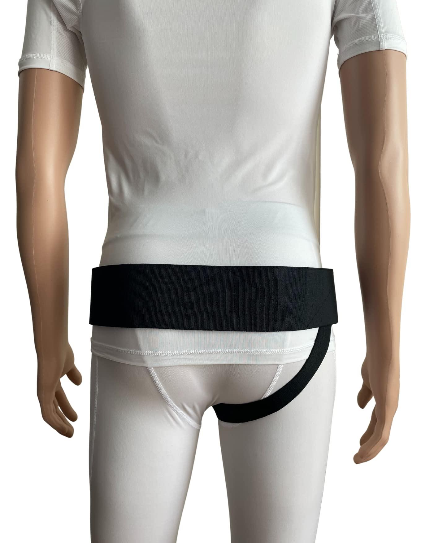 FlexaMed FlexaMed Right Side Inguinal Hernia Groin Belt with Compression Pad Black (M 32-36)