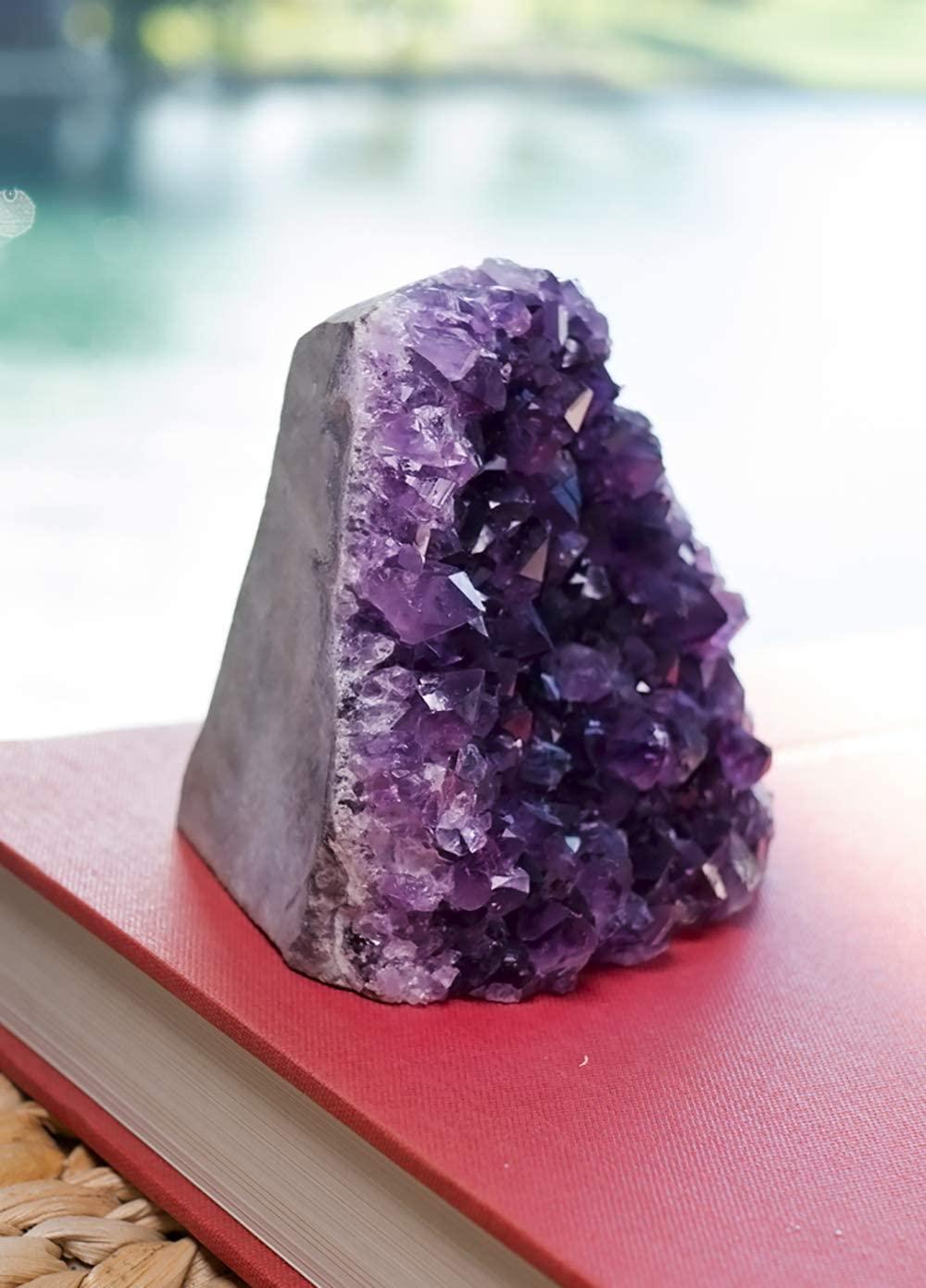 EMPORION EMPORION Large Natural Amethyst (8 lb to 10 lb) Crystal Clusters Stone from Uruguay Raw Geode Quartz - Deep Purple Color